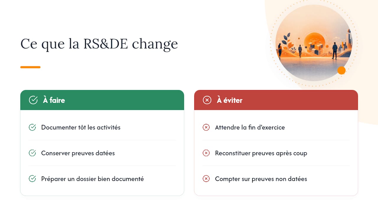 Ce que la RSDE change vraiment pour une startup — overview diagram