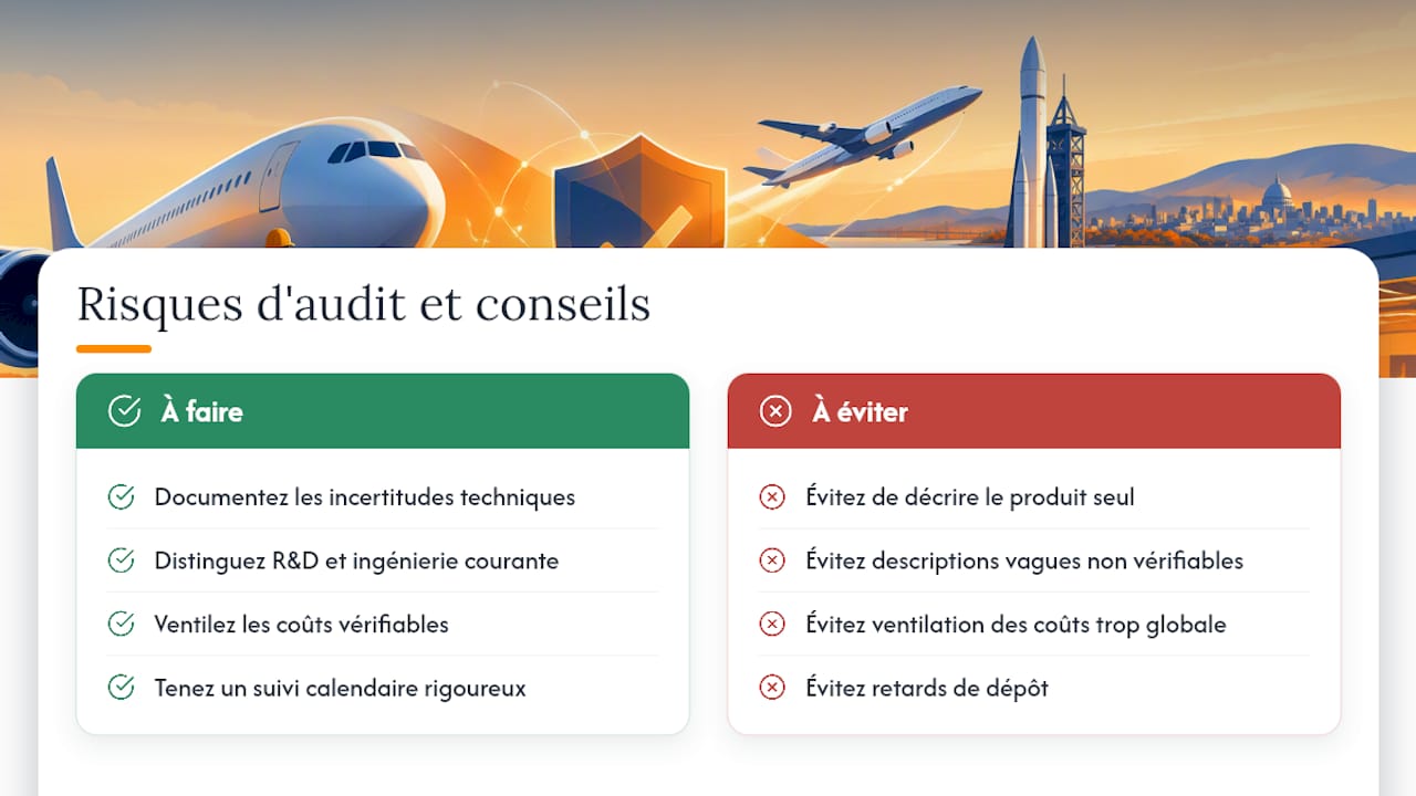 Risques d'audit, erreurs fréquentes et défense du dossier — overview diagram